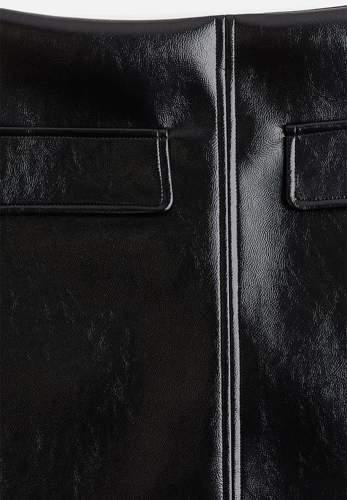 H&M - Coated mini skirt - black