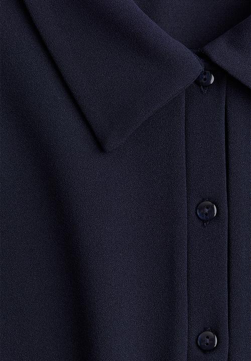 H&M - Crêpe polo dress - navy blue