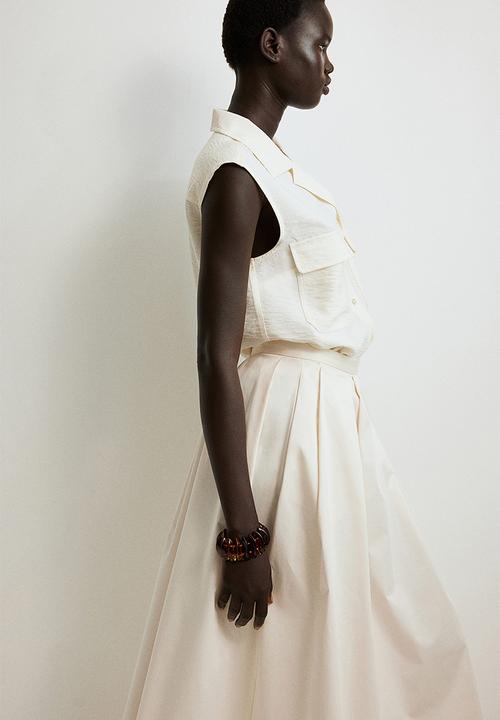 H&M - Sleeveless cargo shirt - cream