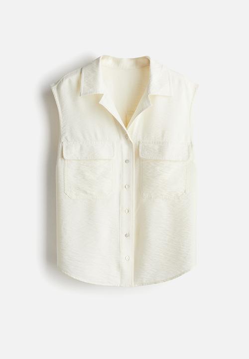 H&M - Sleeveless cargo shirt - cream
