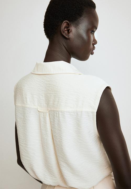 H&M - Sleeveless cargo shirt - cream