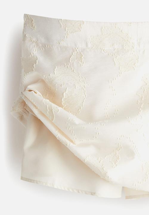 H&M - Jacquard-weave skort - light beige