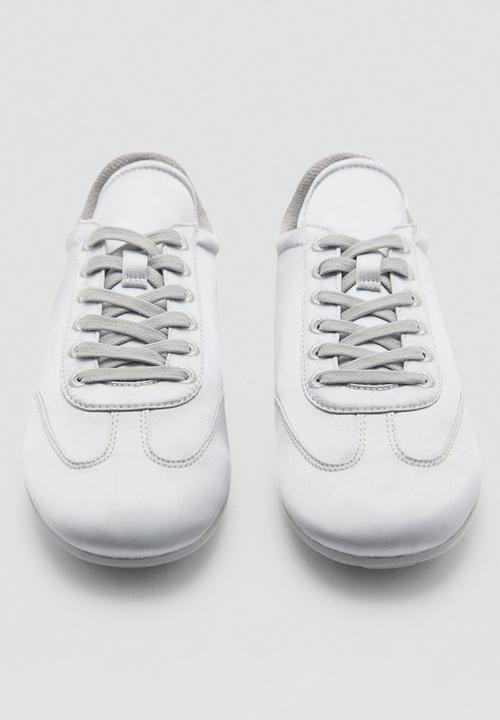 MANGO - Plains leather trainer - silver