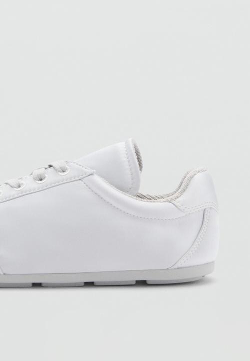 MANGO - Plains leather trainer - silver
