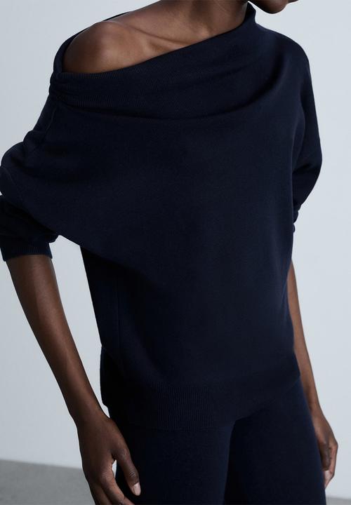 MANGO - Sweater plegam - midnight navy