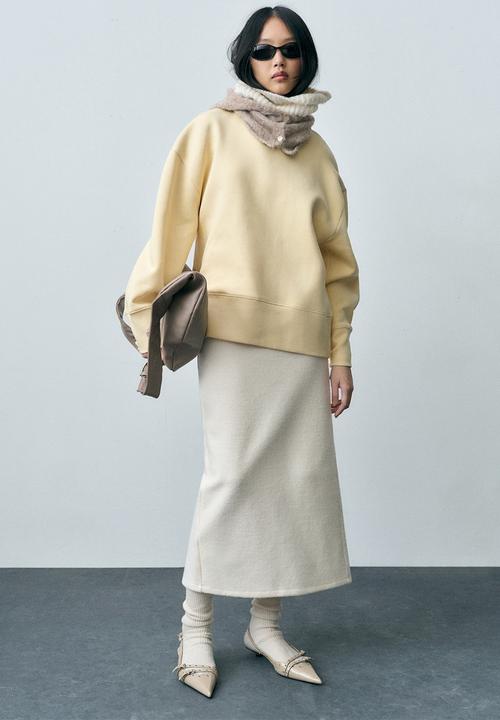 MANGO - Sweatshirt entsweat - light pastel yellow