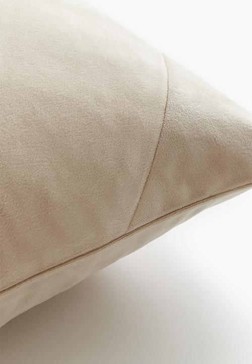 H&M - Striped velvet cushion cover - beige/striped