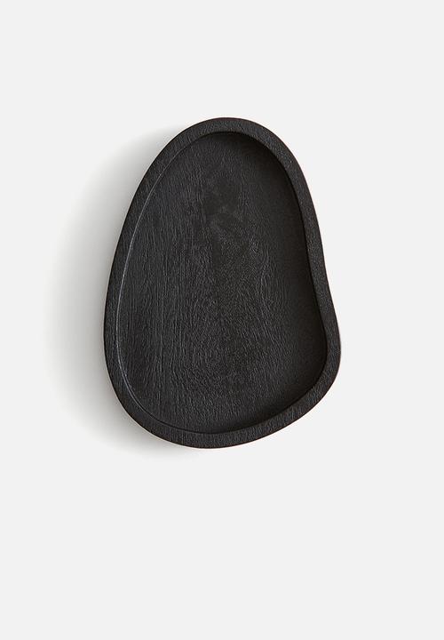 Small wooden tray - black