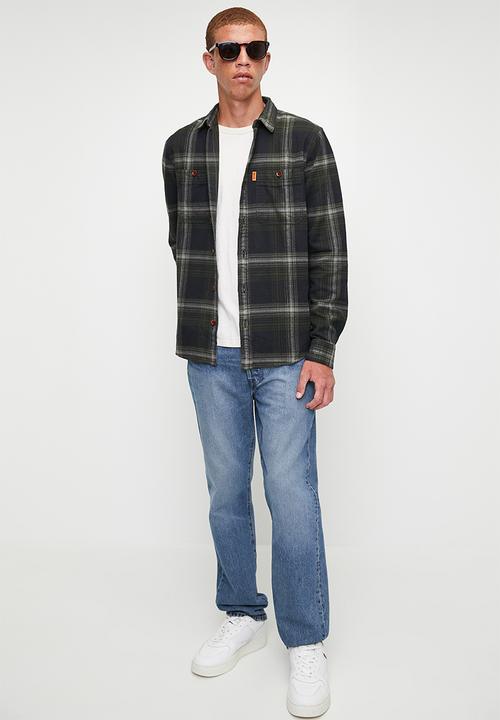 Superdry. - VINTAGE CHECK OVERSHIRT - Boseman Check Black