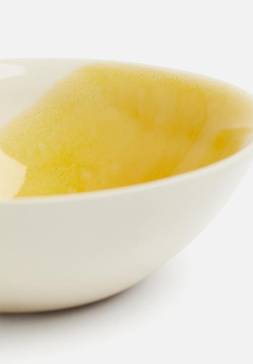 H&M - Hand-painted stoneware bowl - yellow/two-toned