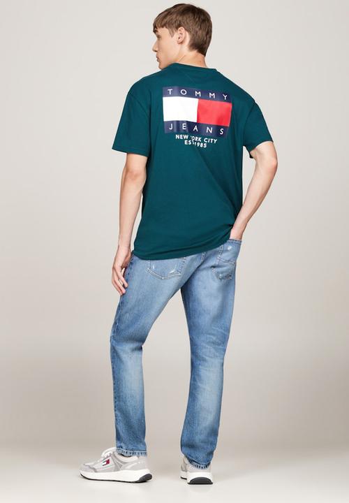 Tommy Hilfiger - Tjm Reg Rwb Sig Flag Tee Ext - Deep Seawater