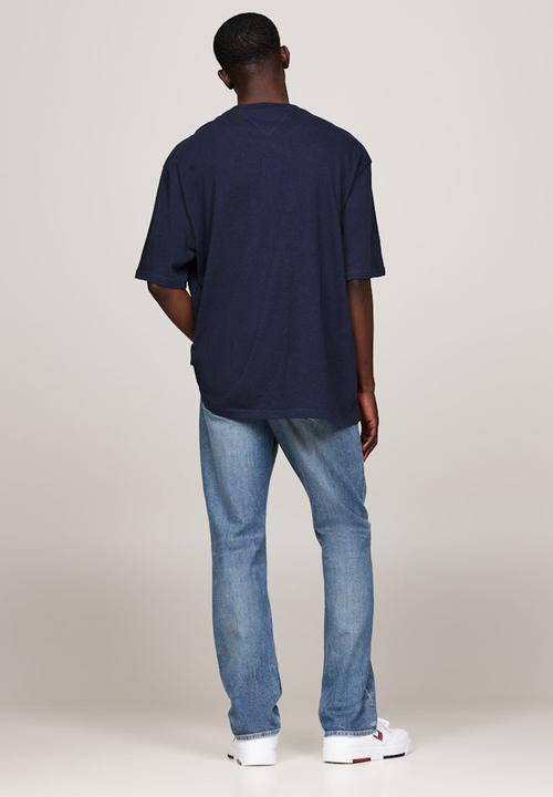 Tommy Hilfiger - Tjm Rlx Melange Flag Tee - Dark Night Navy Melange
