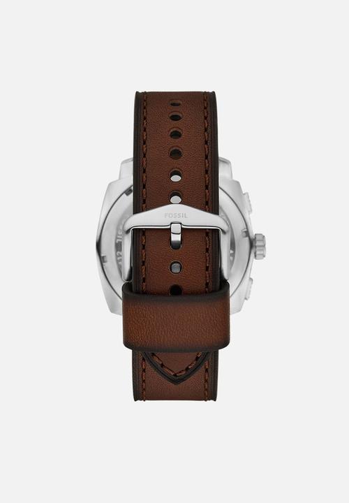 Fossil - Machine Chronograph Leather Watch - brown