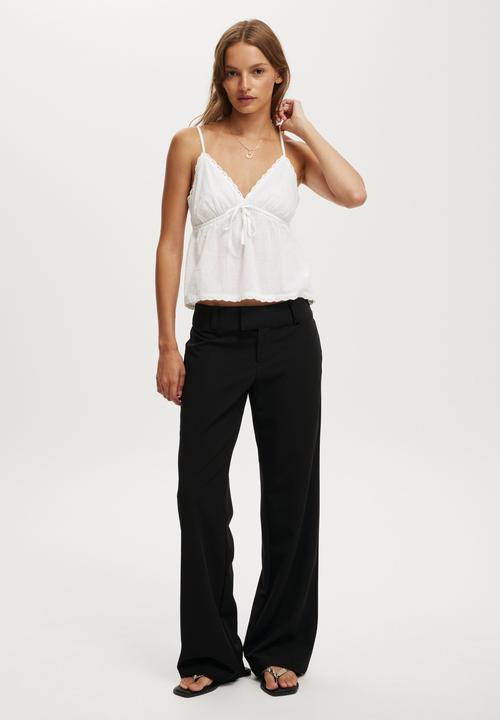 Cotton On - Lola Low Rise Suiting Pant - Black