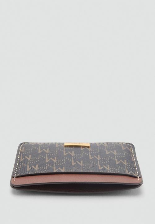 MANGO - Card holder mch marco  - brown & black