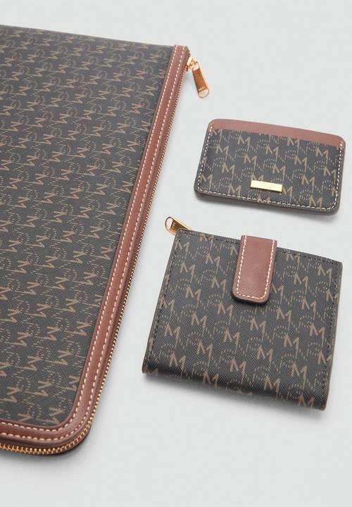 MANGO - Card holder mch marco  - brown & black