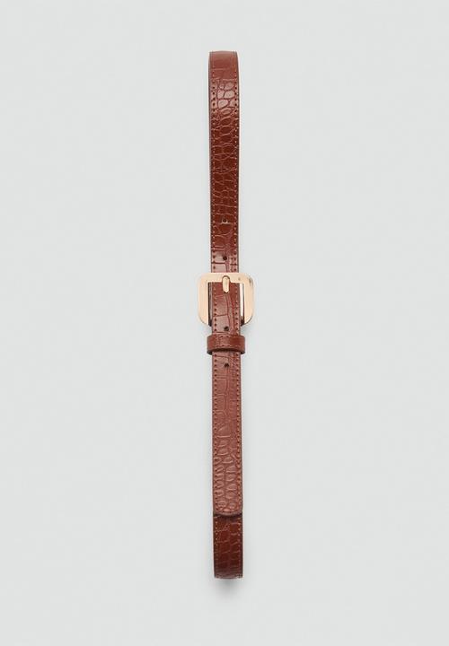 MANGO - Belt finic - brown