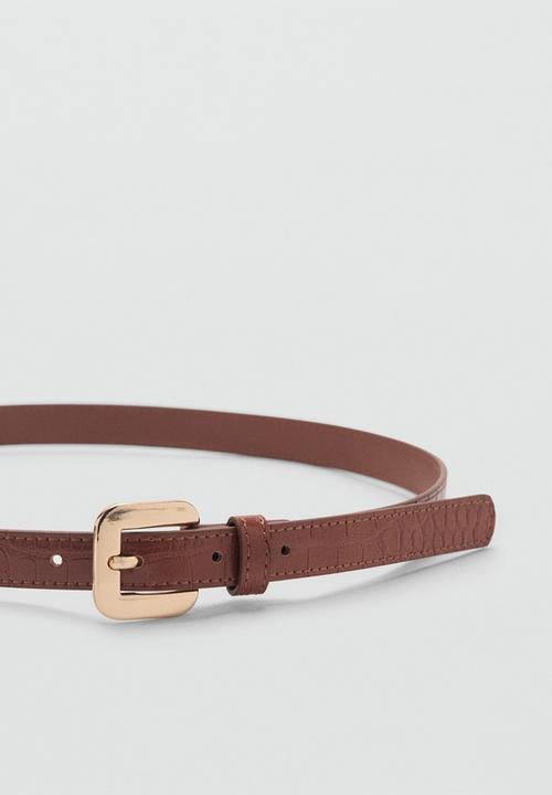 MANGO - Belt finic - brown