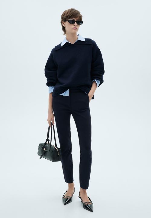 MANGO - Trousers Cola - Midnight Navy