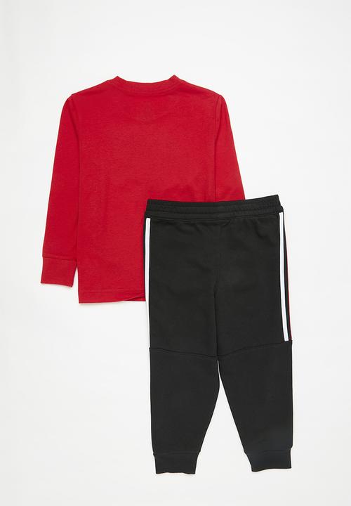Nike - Nkn n nsw club poly ls pant se - black & red
