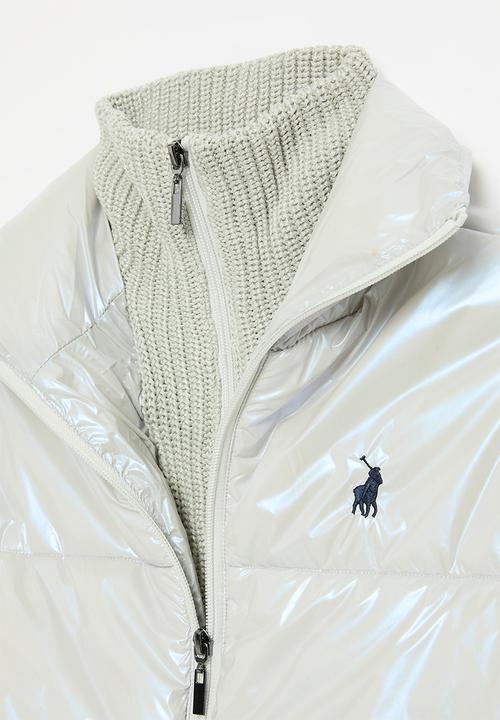POLO - Girls jamie twofer puffer jacket - silver grey