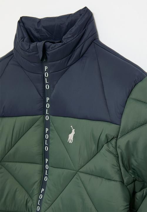 POLO - Boys whyatt colour blocked puffer jacket - forest green