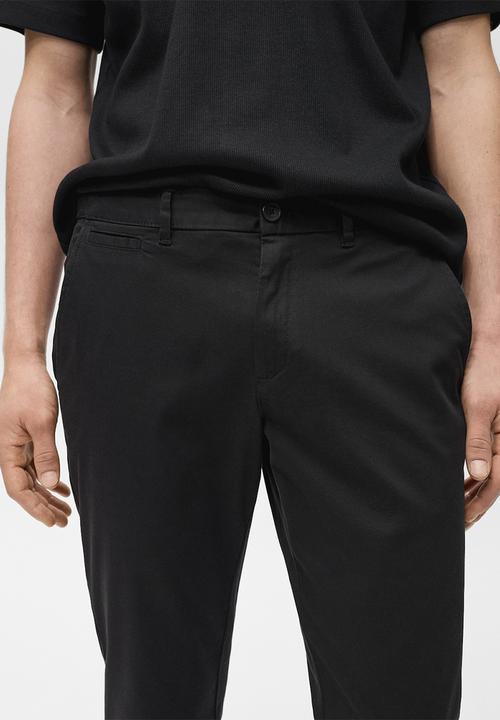MANGO - Trousers prato - black