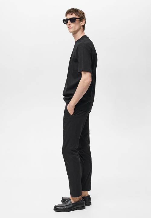 MANGO - Trousers prato - black