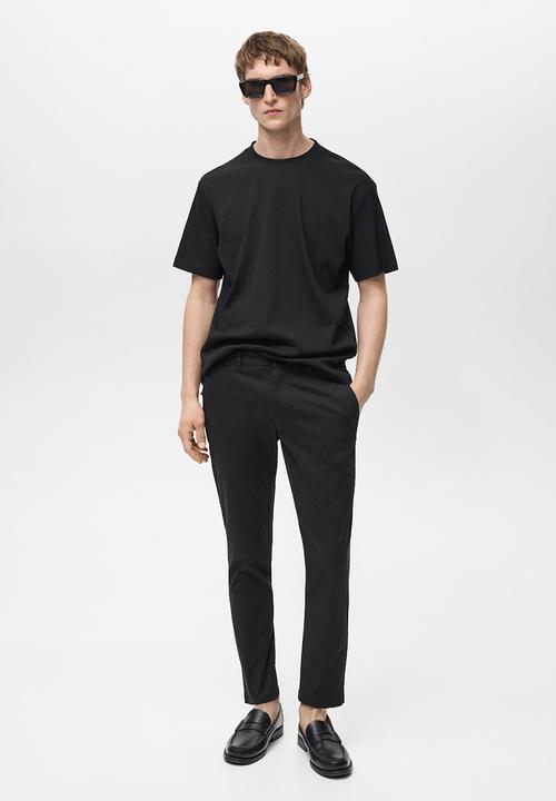 MANGO - Trousers prato - black