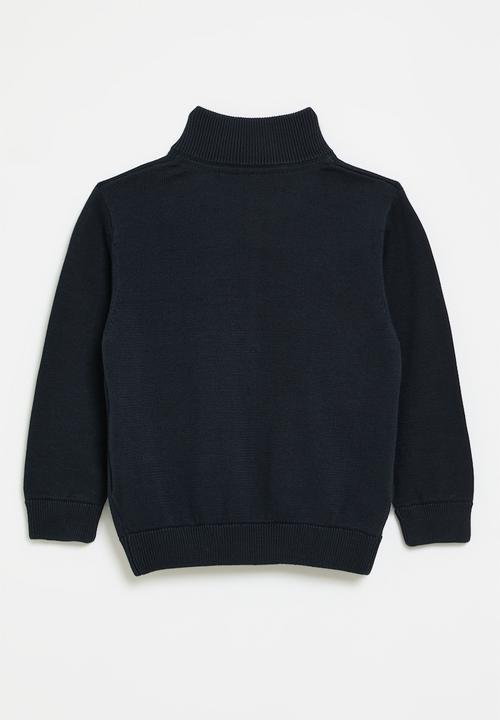 POLO - Boys sipho zip through jersey - navy