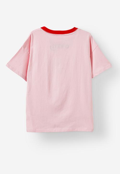 Cotton On - License drop shoulder short sleeve tee - lcn isc love heart/blush pink