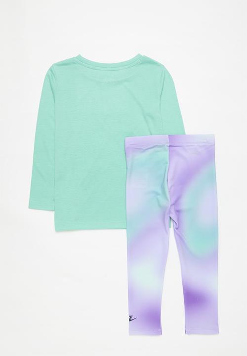 Nike - Nkg long sleeve tee & legging set - black raspberry