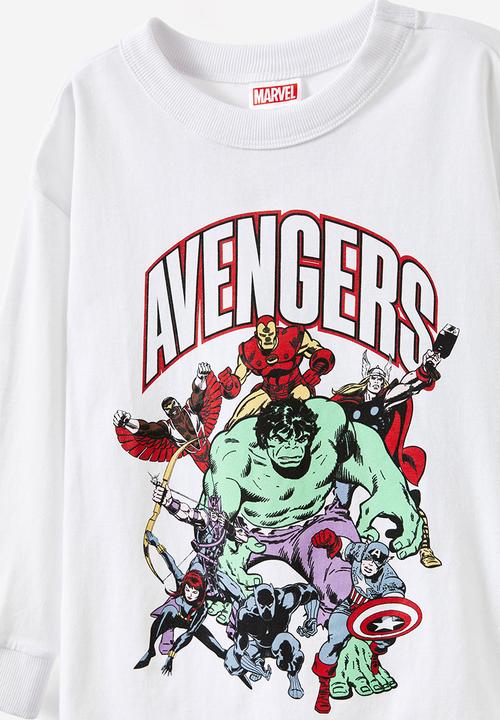 Cotton On - License long sleeve tee - lcn mar white/avengers