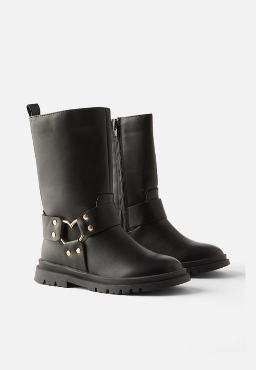 Cotton On - Betty biker boot - black/gold