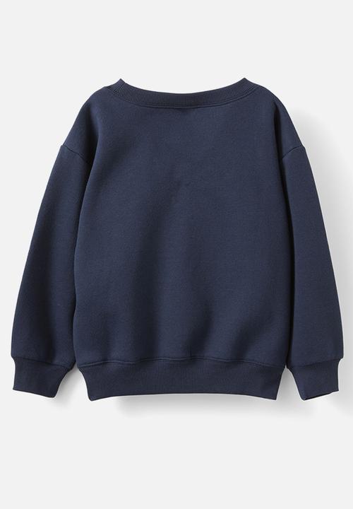 Cotton On - Dusty fleece crew - squid ink/new york apple