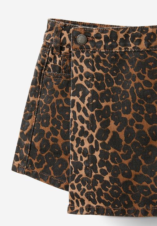 Cotton On - Audrey skort - taupy brown/leopard
