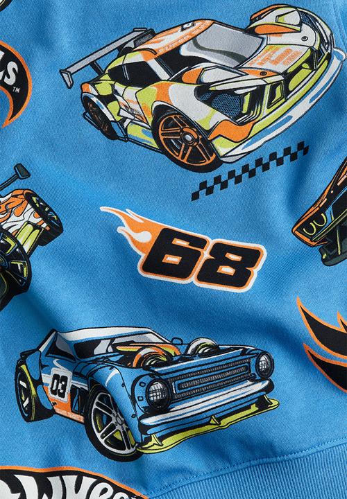 H&M - Printed hoodie - blue hot wheels