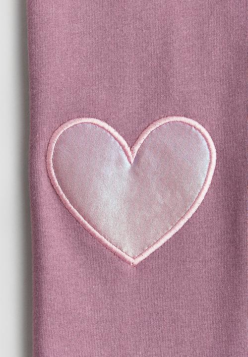H&M - Leggings - dusty purple hearts