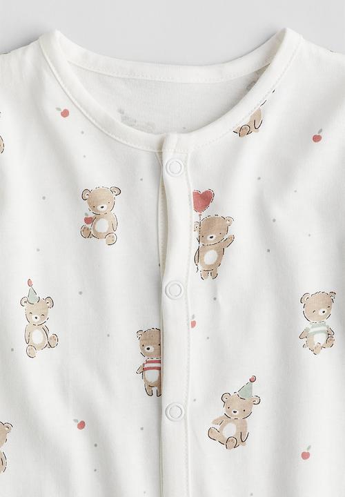 H&M - Patterned sleepsuit - white bears