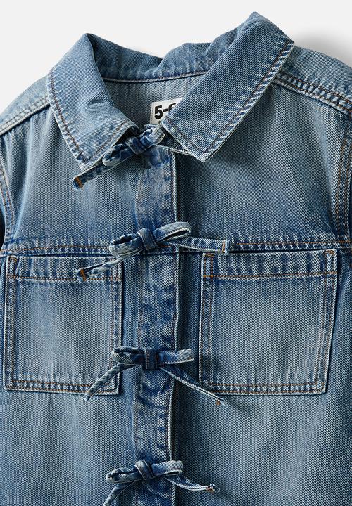 Cotton On - Emery denim shacket - blue haven mid blue/bows
