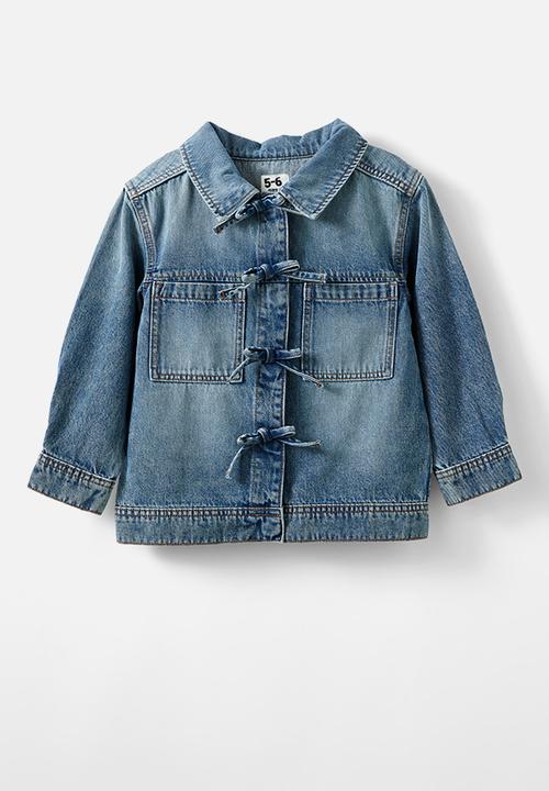 Cotton On - Emery denim shacket - blue haven mid blue/bows