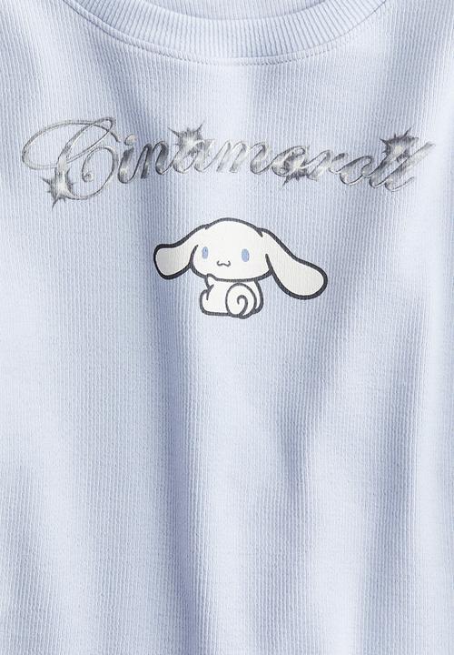 H&M - Print-motif jersey top - light blue cinnamoroll