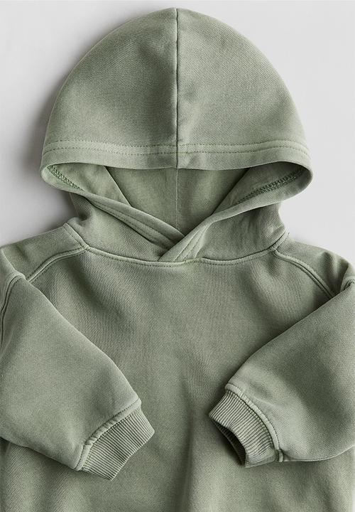 H&M - Washed hoodie - khaki green