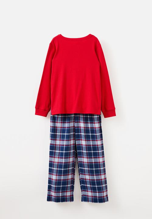 Cotton On - Leo long sleeve pyjama set - in the navy/ large check