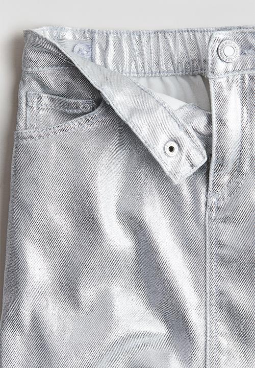 H&M - Shimmering denim skirt - silver-coloured