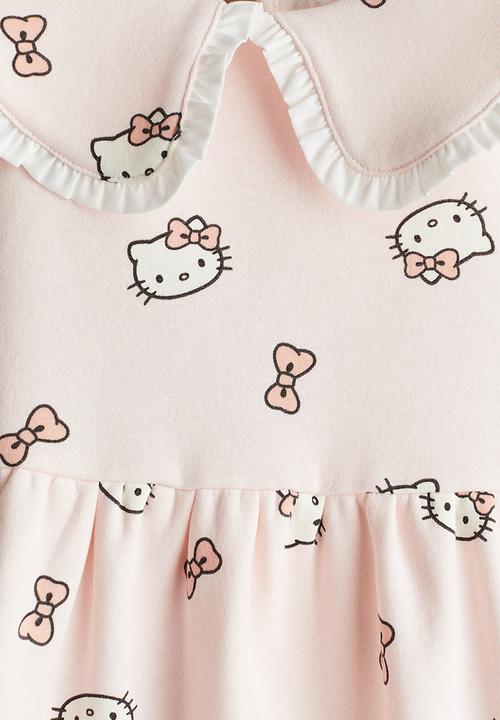 H&M - Printed sweatshirt dress - light pink hello kitty