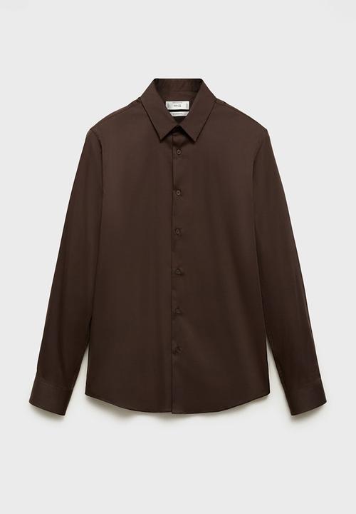 MANGO - Shirt emotion - brown