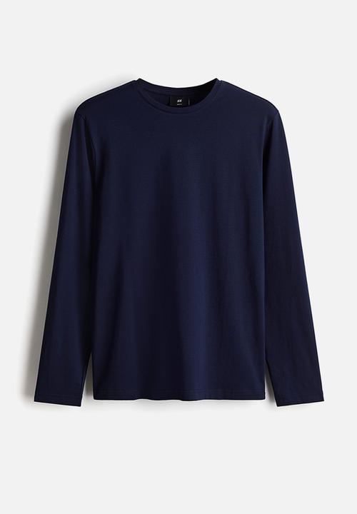 H&M - Slim fit jersey top - navy blue 