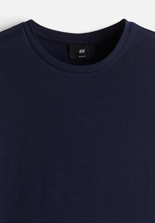 H&M - Slim fit jersey top - navy blue 