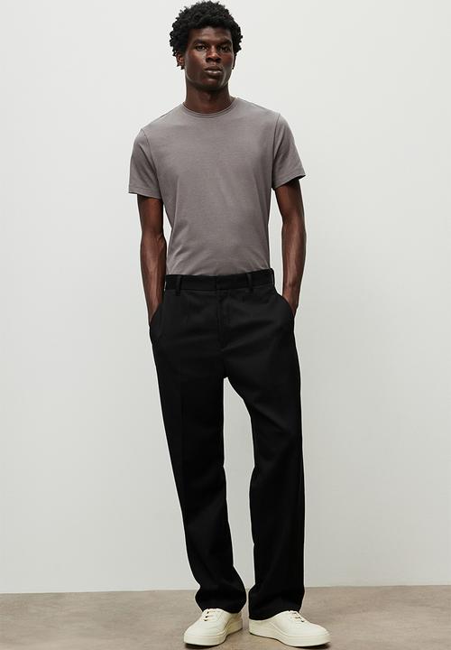 H&M - Slim fit round-necked T-shirt - grey